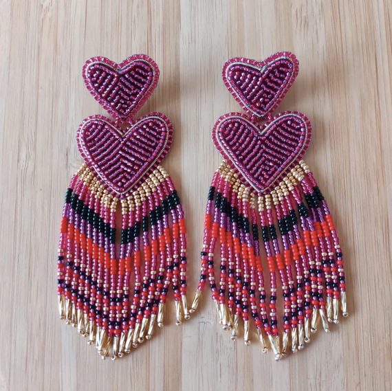 Double Sacred Heart Earrings