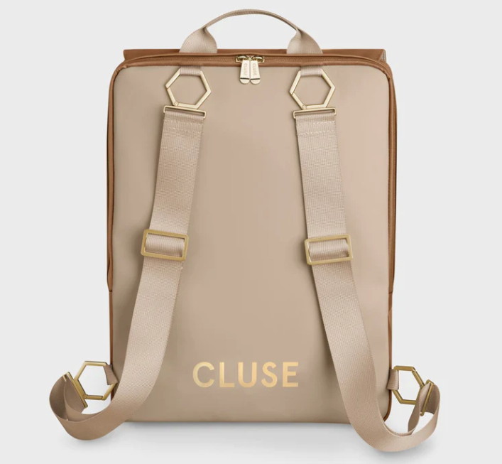 Cluse Reversible Backpack Camel Beige, Gold Colour