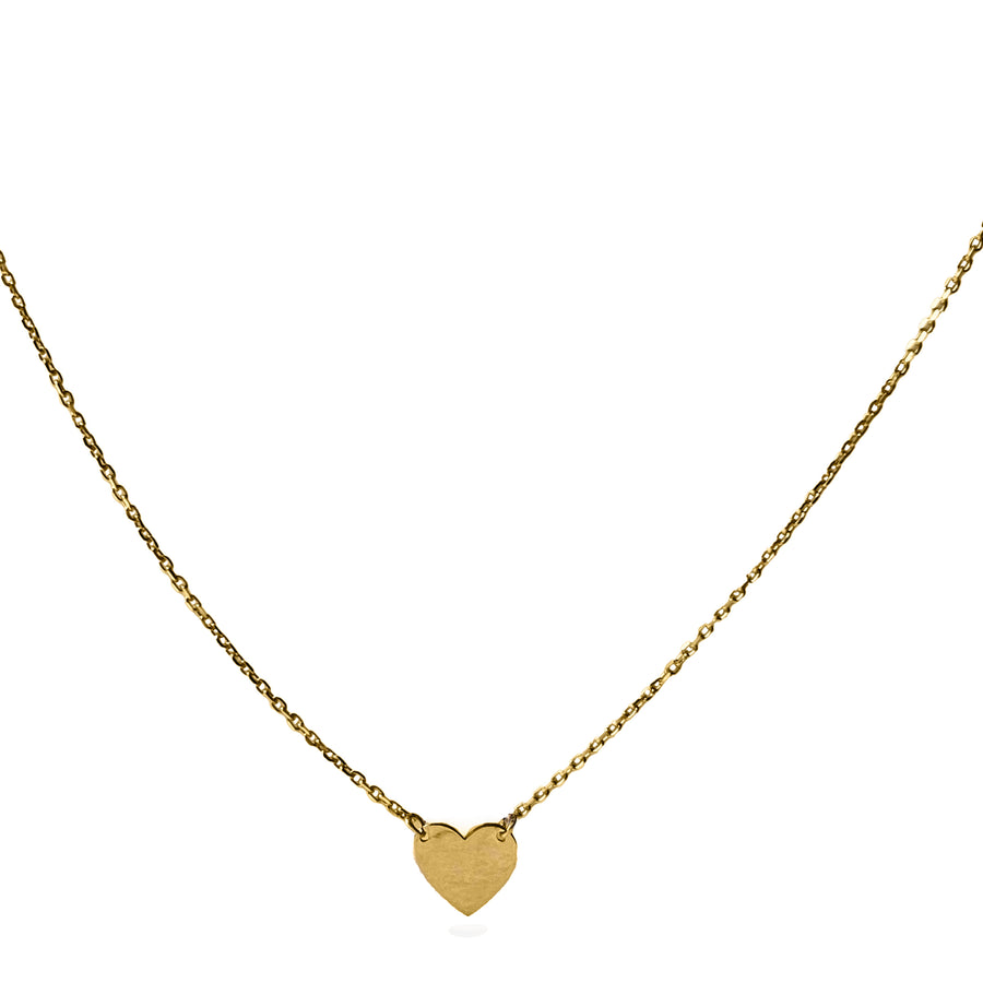 9ct Gold Solid Heart Necklace