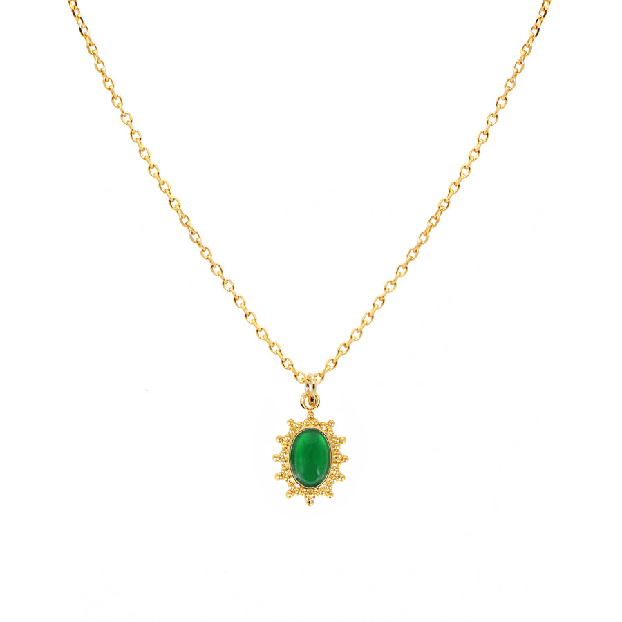 Thelma Green Agate Necklace