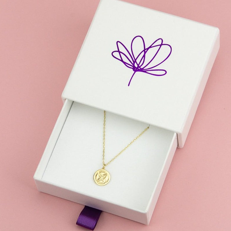 liwu jewellery dara knot necklace in box