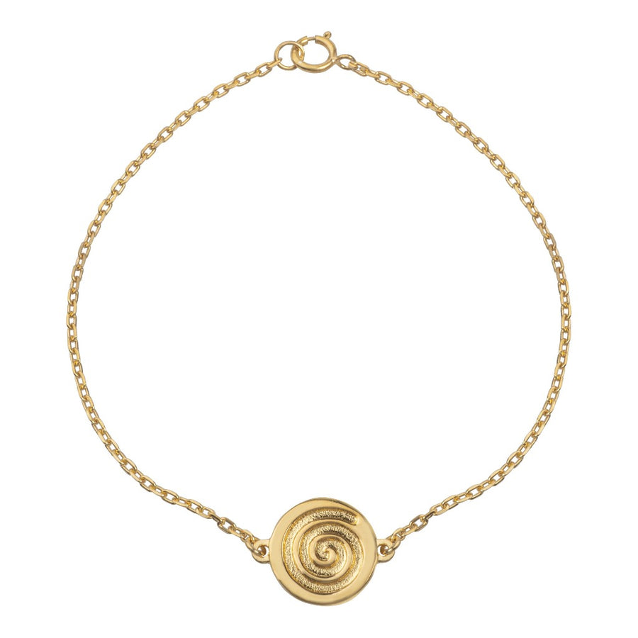 single celtic spiral gold bracelet by liwu jewellery 
