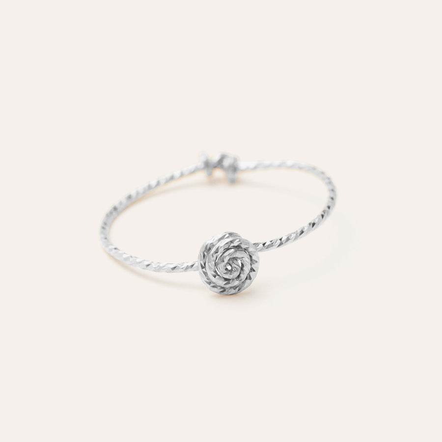 Simple Rose textured Sterling Silver Ring