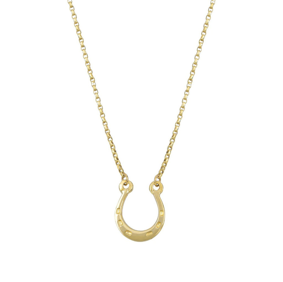 solid gold horseshoe necklace by liwu jewellery