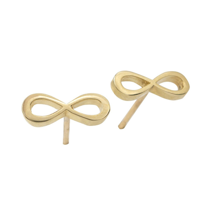infinity 9ct gold earrings by liwu jewellery